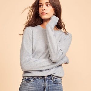 Reformation Cashmere Crew in Dusty Blue